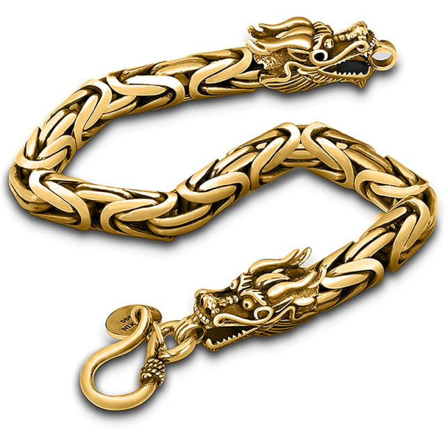 Hiphop the dragon head chain bracelet for men
