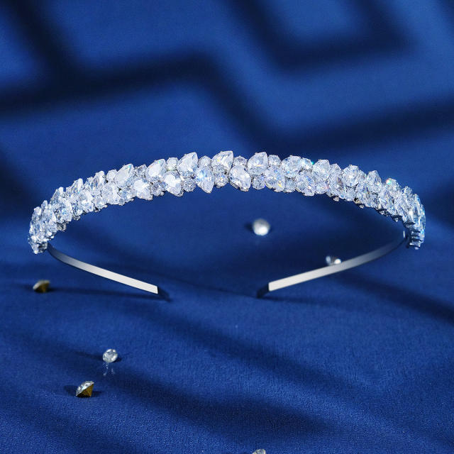 Luxury cubic zircon headband for wedding