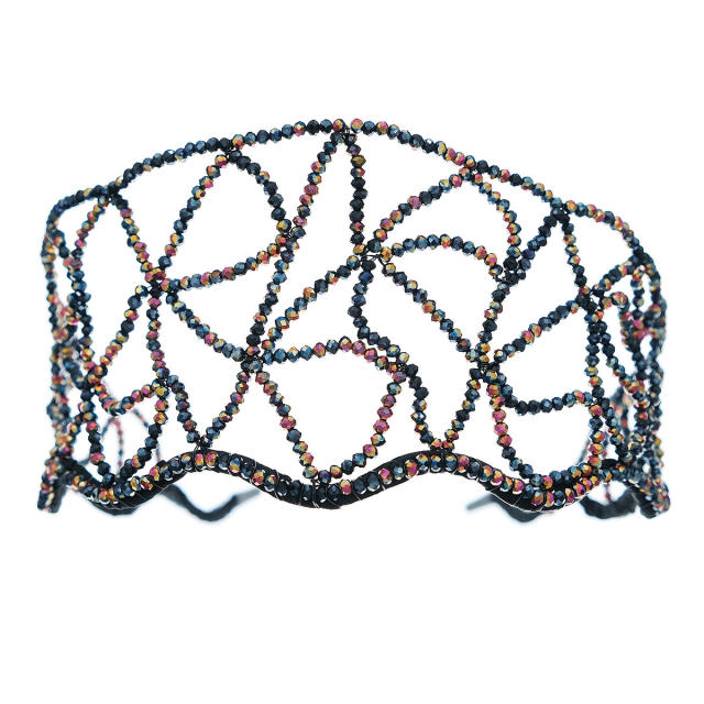 Occident fashion black color beads handmade headband