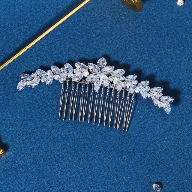 INS design elegant cubic zircon bridal hair combs