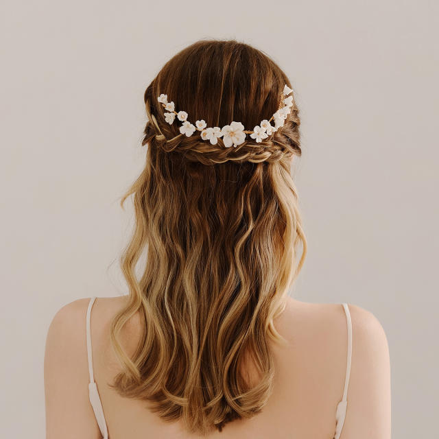 Korean fashion white color flower bridal hair combs