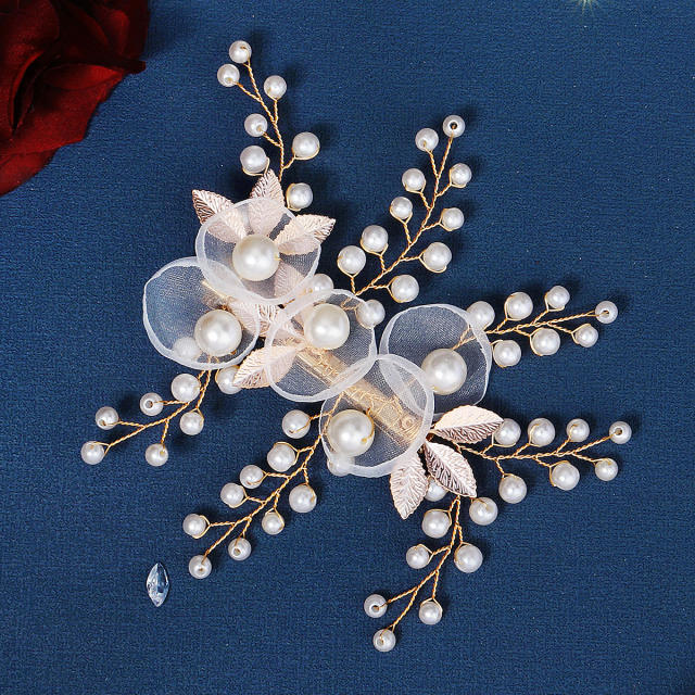 Korean fashion mesh flower handmade bridal hair pins