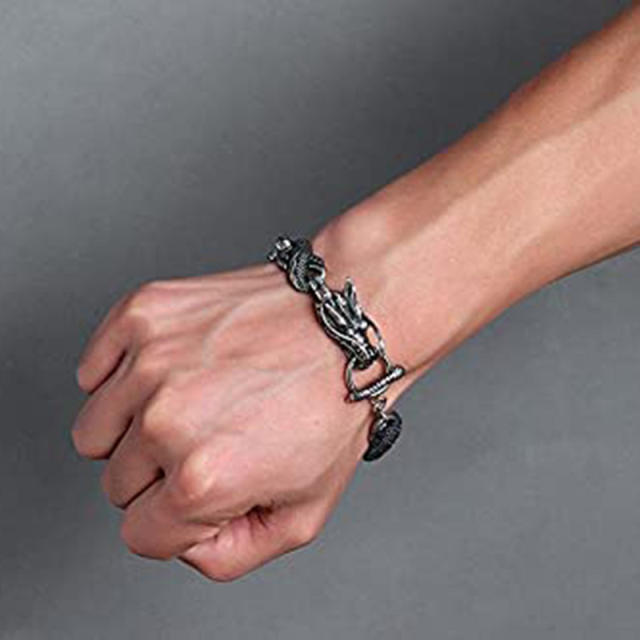 Popular silver twist chain bracelet for men