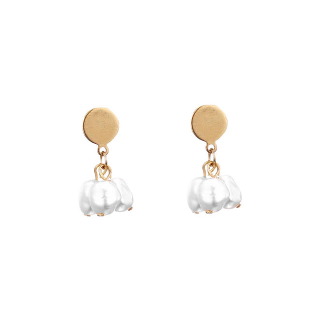 Elegant pearl bead stainless steel earrings