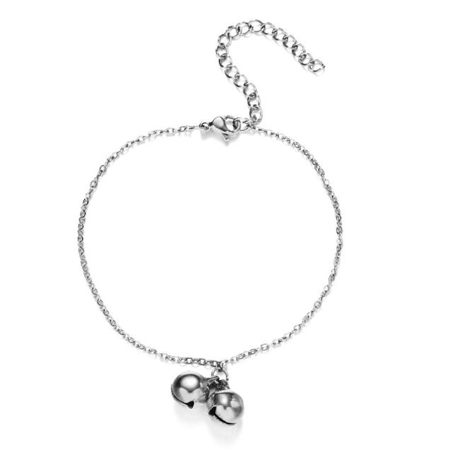 Personality bell charm stainless steel bracelet