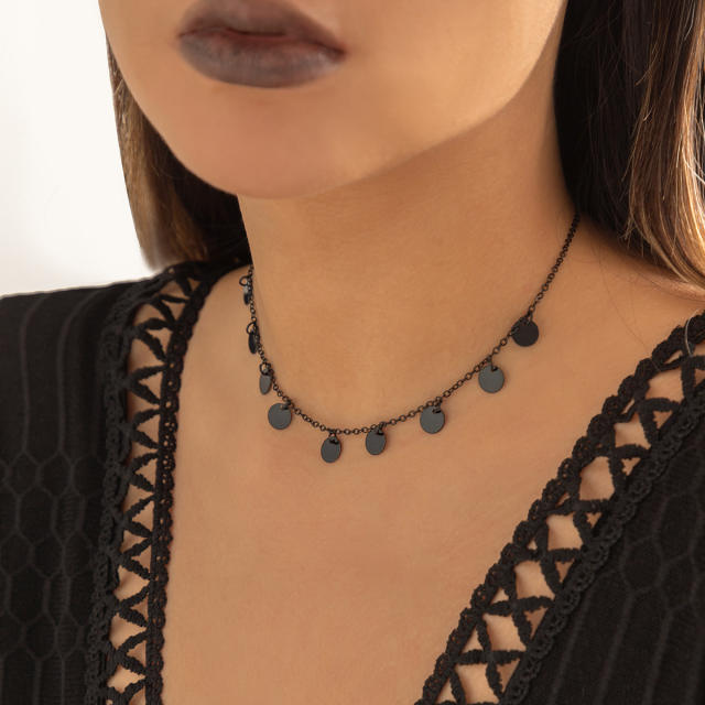 Hiphop black color series choker