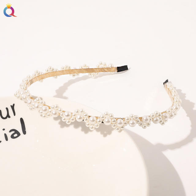 Korean fashion faux pearl beads headband