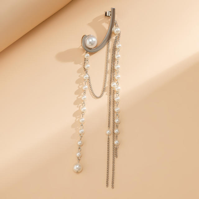 Occident fashion faux pearl long earrings ear cuff (1pcs price)