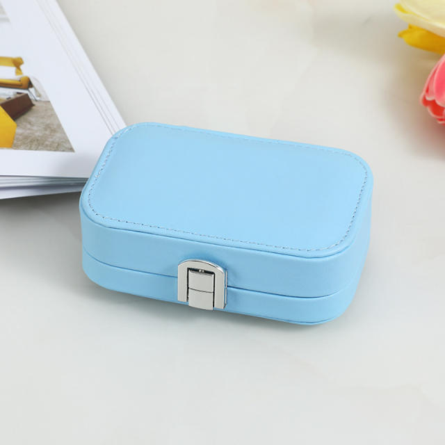 PU leather spring color two layer jewelry box