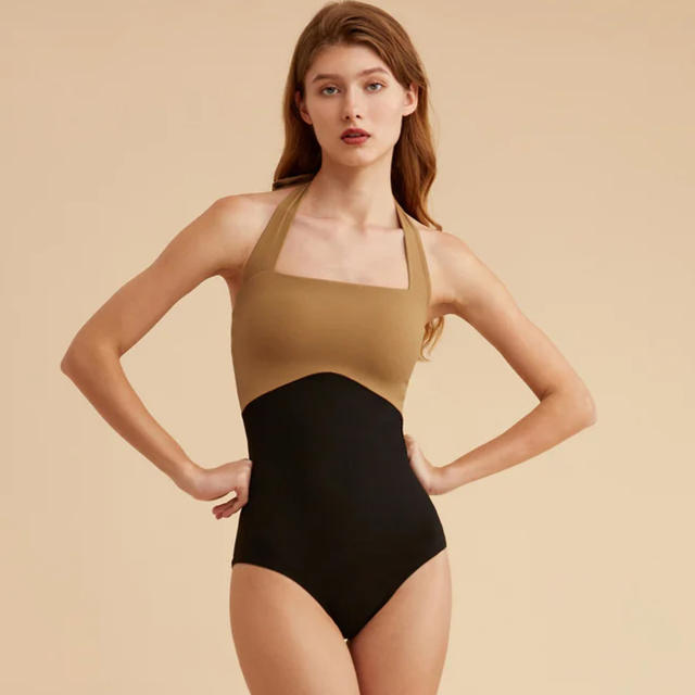 INS hot sale color matching one piece swimsuit
