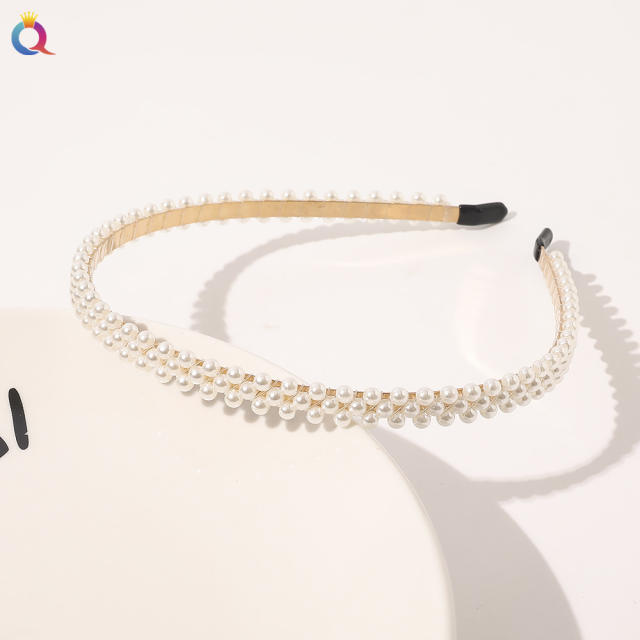 Korean fashion faux pearl beads headband