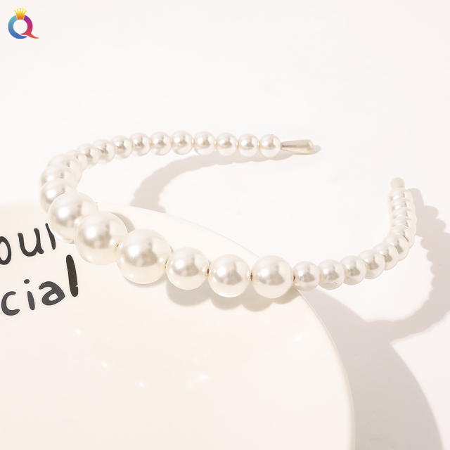 Korean fashion faux pearl beads headband