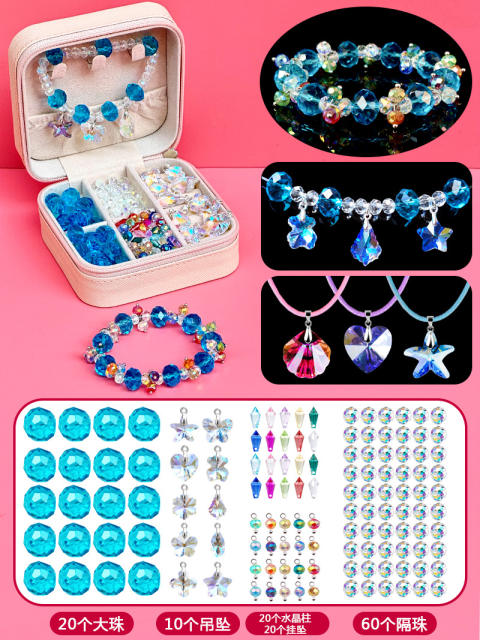 Hot sale children diy crystal beads bracelet set