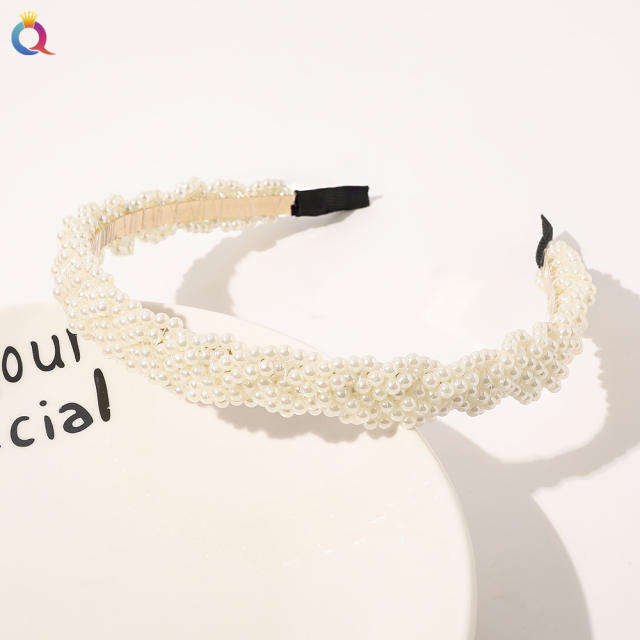 Korean fashion faux pearl beads headband