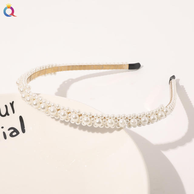 Korean fashion faux pearl beads headband