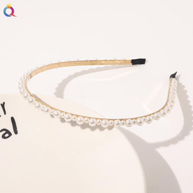 Korean fashion faux pearl beads headband