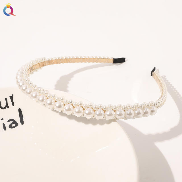 Korean fashion faux pearl beads headband