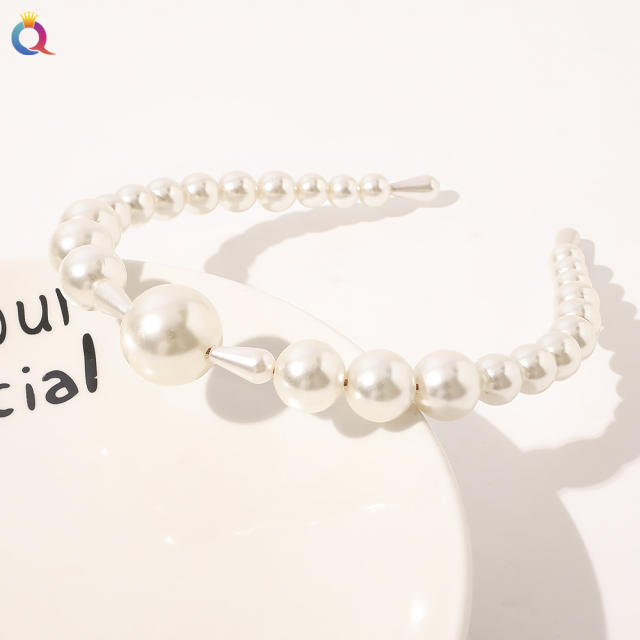 Korean fashion faux pearl beads headband