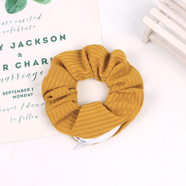 Korean fashion hot sale velvet zipper scrunchies