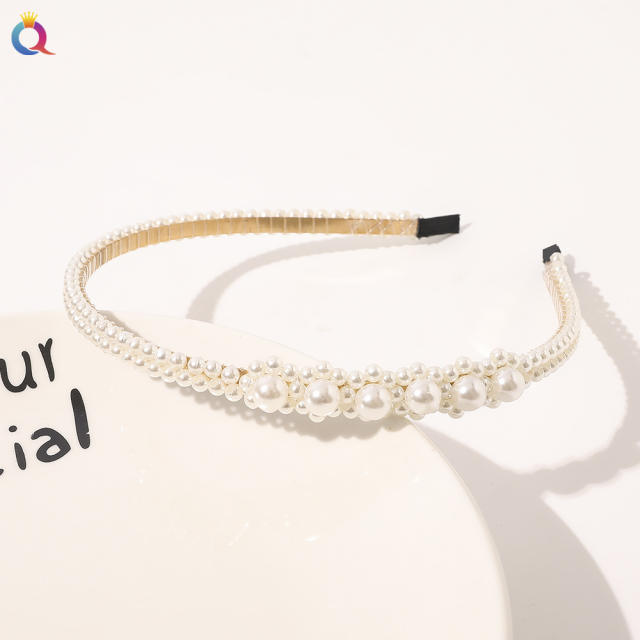 Korean fashion faux pearl beads headband