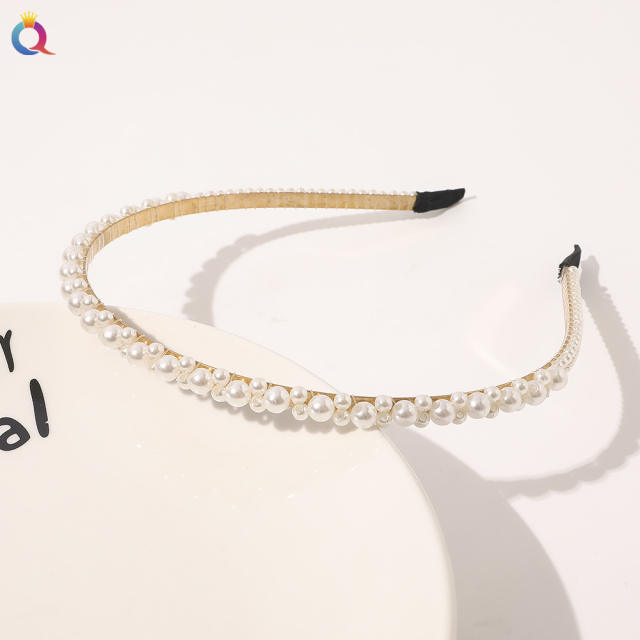 Korean fashion faux pearl beads headband