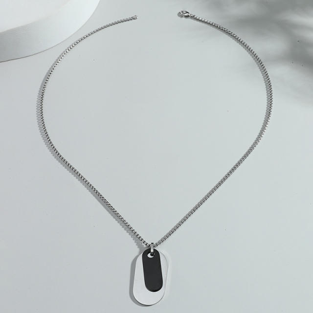 Occident fashion dog tag pendant stainless steel necklace for men