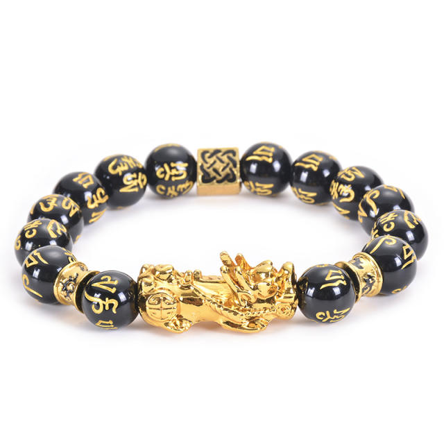 Hot sale imitation Obsidian pixu bracelet