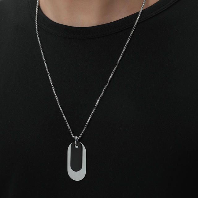 Occident fashion dog tag pendant stainless steel necklace for men