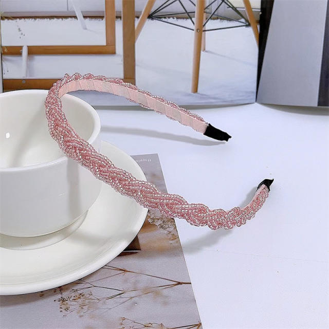 Korean fashion tiny beads braided headband