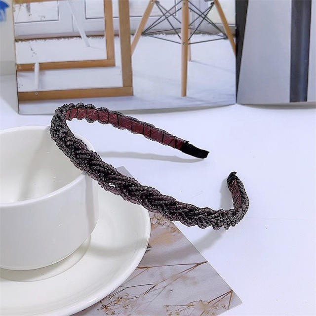 Korean fashion tiny beads braided headband