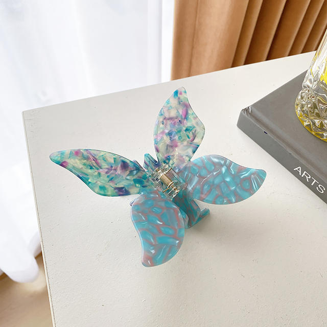 Korean fashion acrylic color butterfly hair claw clips