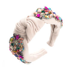 Baroque handmade color glass crystal statement knotted headband