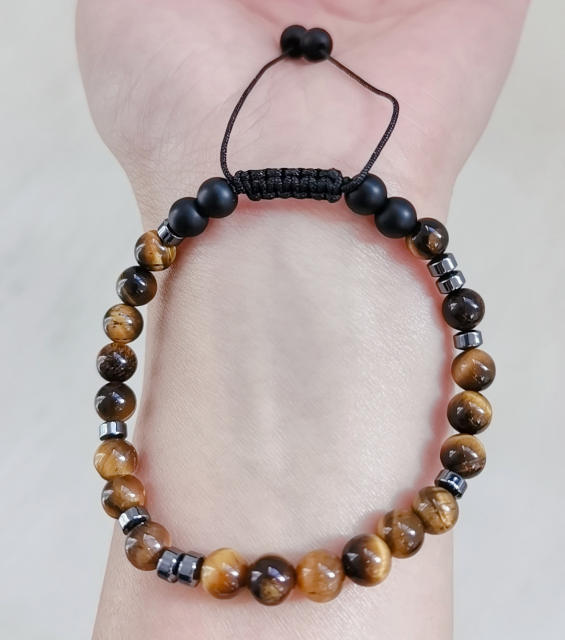 Tiger eye beads greeting works bracelet