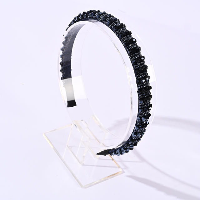 Korean fashion elegant crystal beads headband