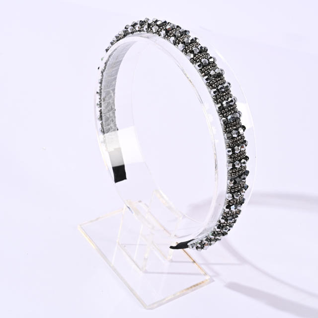 Korean fashion elegant crystal beads headband