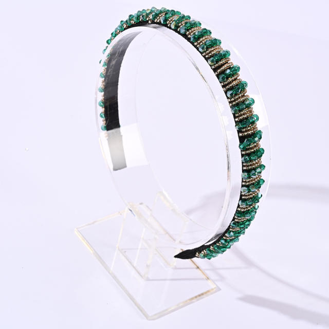 Korean fashion elegant crystal beads headband