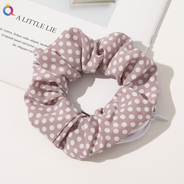 Occident fashion polka dots zipper scrunchies