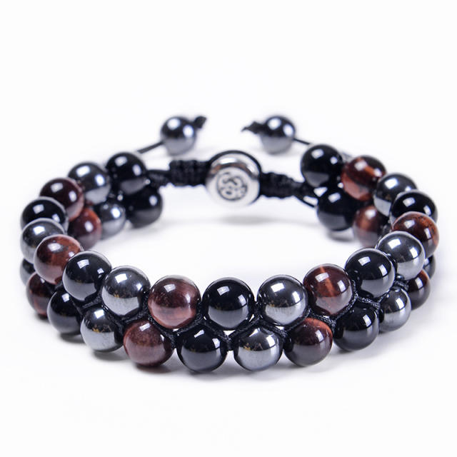 Blue color tiger eye  beads braid bracelet for men