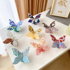 Korean fashion acrylic color butterfly hair claw clips