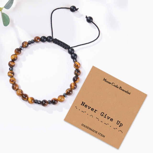 Tiger eye beads greeting works bracelet