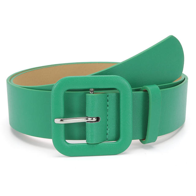 2023 candy color pu leather buckle belt