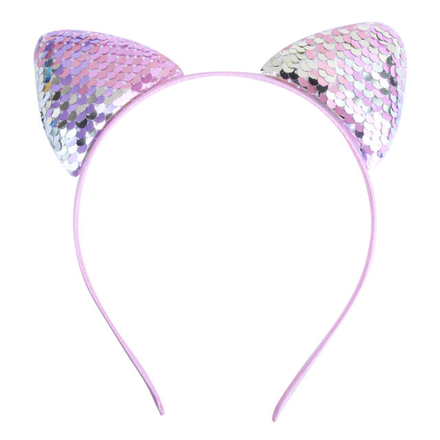 Sweet sequins cat ear headband for kids