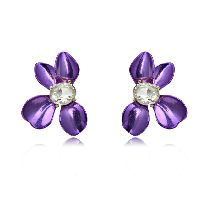 925 needle top quality enamel flower earrings