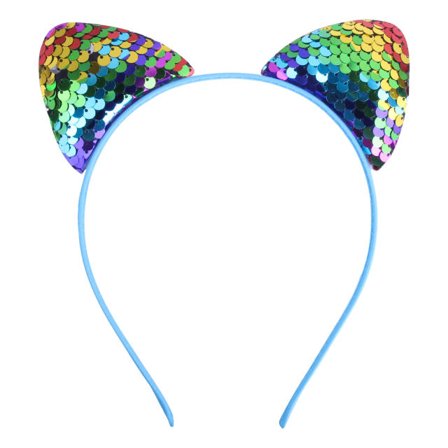 Sweet sequins cat ear headband for kids