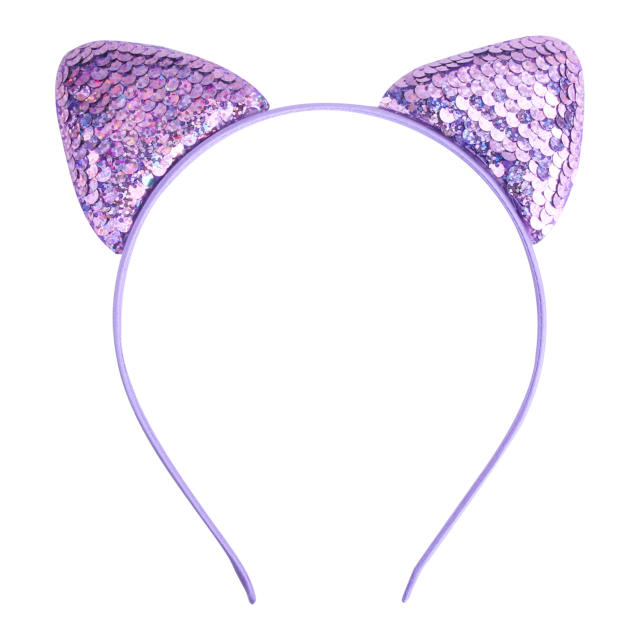 Sweet sequins cat ear headband for kids