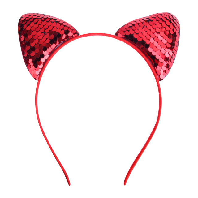 Sweet sequins cat ear headband for kids