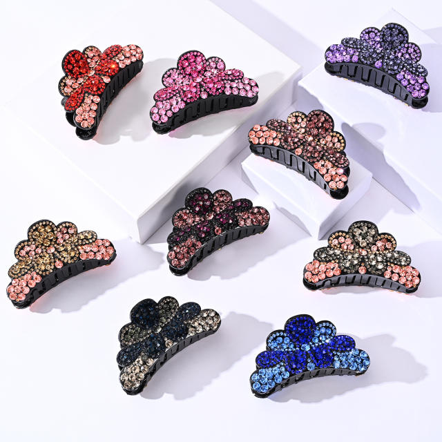 Korean fashion pave setting rhinestone diamond hair claw clips