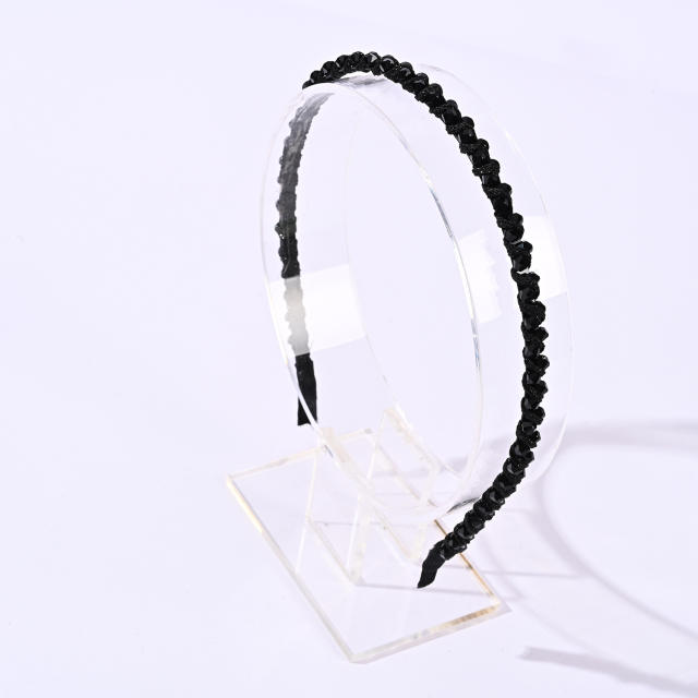 Elegant easy match crystal beads braid headband
