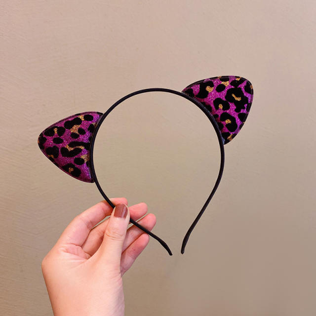 Vintage leopard grain cat ear headband