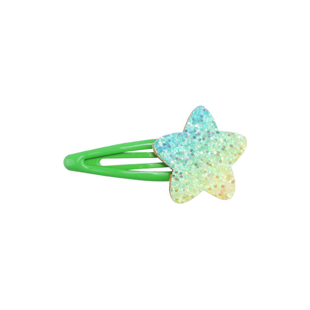 Cute sequins star heart snap hair clips for kids